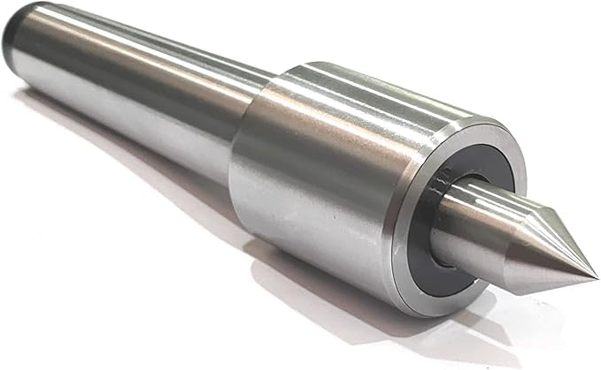 Small slim body precision revolving live center for conventional lathe machines under 10 micron run-out & 1500-1800 RPM (MT2)