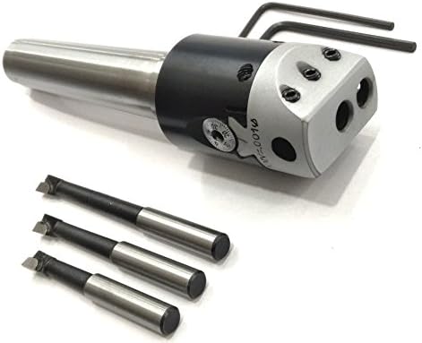 QUALITY PRECISION BORING HEAD DIAMETER 1.5" INCHES WITH CARBIDE TOOLS// 1 DIV: 0.001 THOU (3MT SHANK (M12 X 1.75 DRAWBAR))