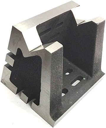 Quality Precision Graded Caste Iron Vee Angle Plates-stress Relieved - Work-holding Clamping Milling Engineering Machine Tools-heavy Duty (5" X 5" X 7" (125 X 125 X 175 MM) - Slotted)