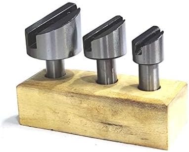 Brand New Set of 3 Pcs Fly Cutters 1/2" SHANK on Wooden Stand(without HSS Tool Bit)