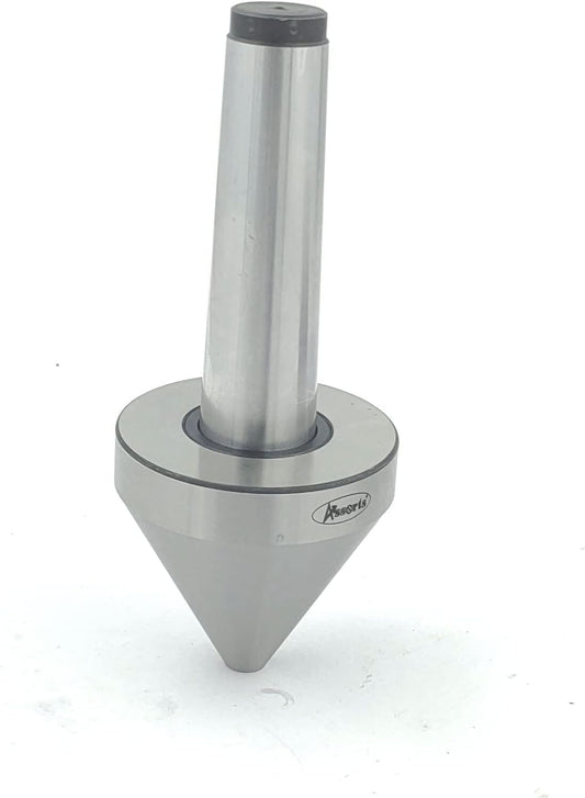 Bull Nose Pipe Live Revolving Center For Conventional Lathe II Under 5 Micron Run-out II Double Bearing II Fully Hardened & Ground II Capacity 0.5" to 3" Inch (12.5 to 75 mm) II