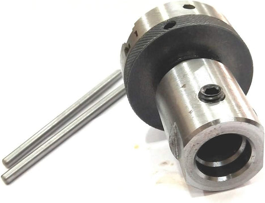 Lathe Spindle Adapter Connects 3/4" x 16 TPI Machine Spindle to M12 x 1 Threaded Chucks (ADAPTOR WITH 50 MM 3 JAW SELF CENTERING CHUCK)