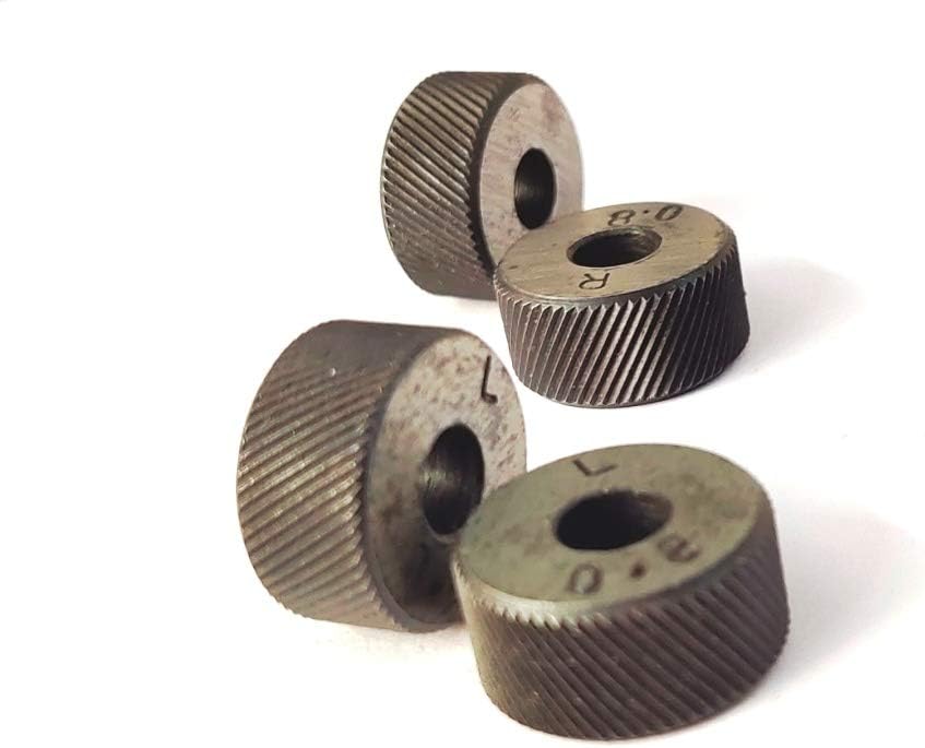 Set of 4 Pcs (2 Pairs) LH & RH Diagonal fine lines 0.8 mm pitch to form fine diamond texture- for Knurling tools
