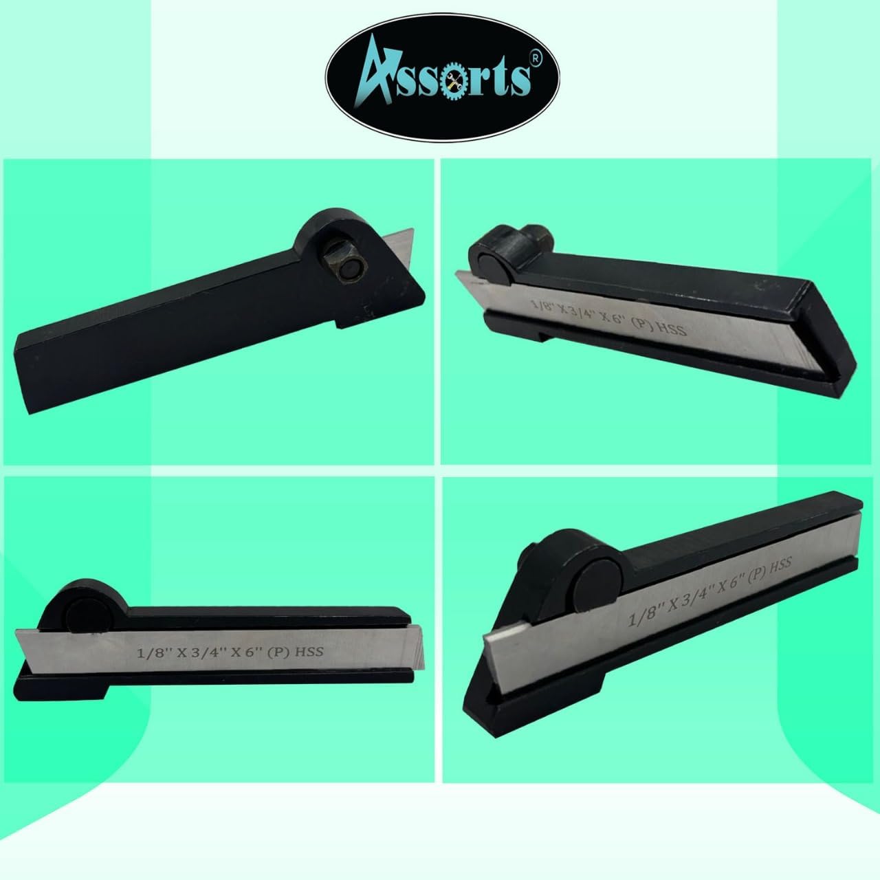 Lathe Cut-Off Parting Tool Holder 1-1/8" Width with High-Speed Steel Blade 1/8" x 3/4" x 6"