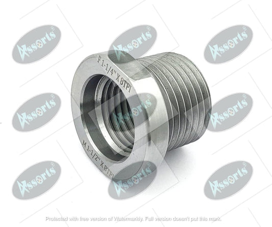 Woodworking Lathe Headstock Spindle Adapter Adaptor Male Thread 1-1/2" x 8 TPI to Female Thread 1-1/4" x 8 TPI