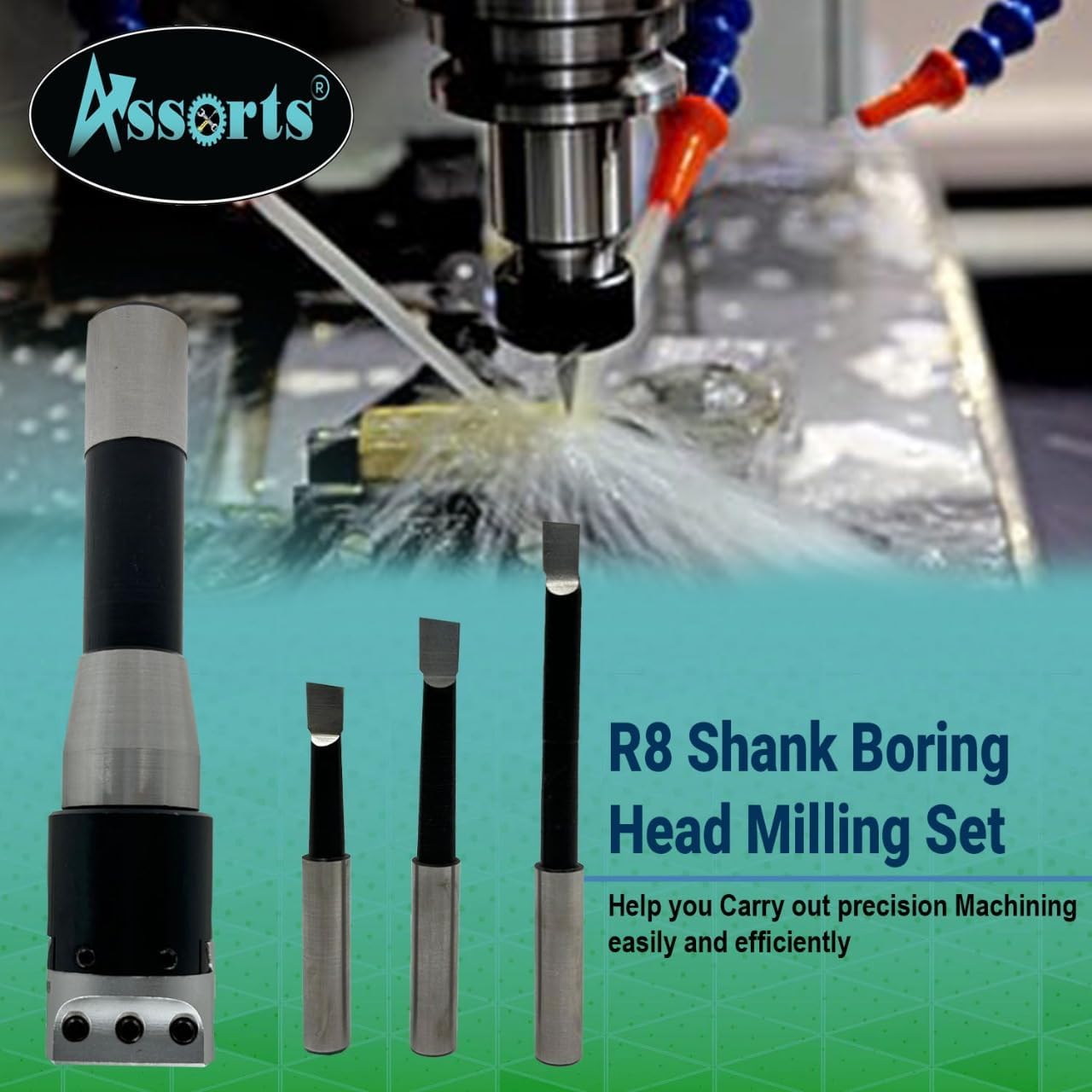 QUALITY PRECISION BORING HEAD DIAMETER 1.5" INCHES WITH CARBIDE TOOLS// 1 DIV: 0.001 THOU