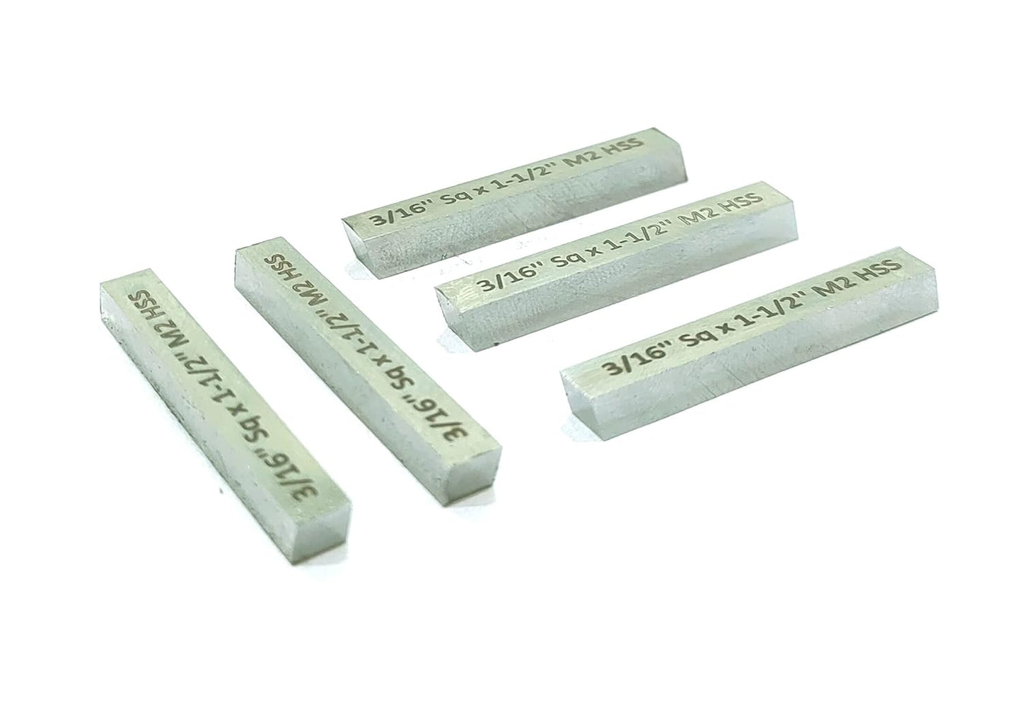 Pack of 5 x HSS M2 Cutting Tool Bits for Milling Fly Cutters & Lathe's Turning Tools (3/16" Square x 1-1/2" Long)