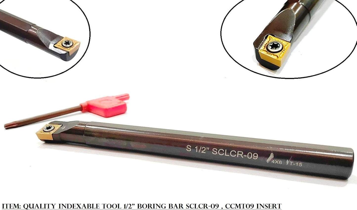 Indexable Internal Boring Bars with Insert & Key for CNC Lathe Machine (1/2" Shank)