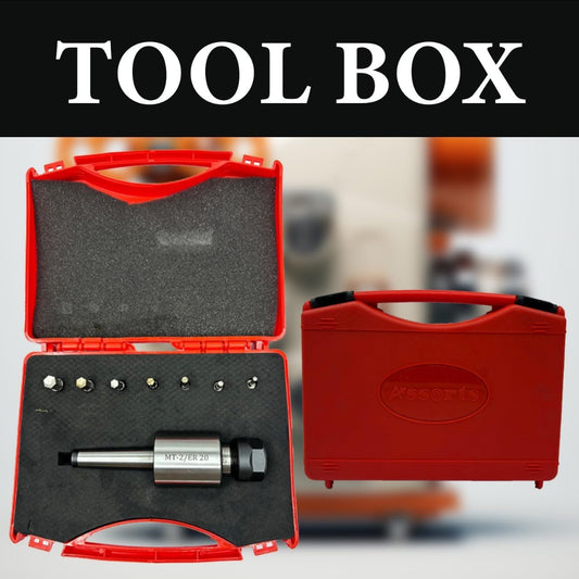 MT2 Shank Rotary Broach Kit with ER-20 Adaptor & 7-Piece Hex Broach Set – Precision Tooling for CNC and Milling Machines