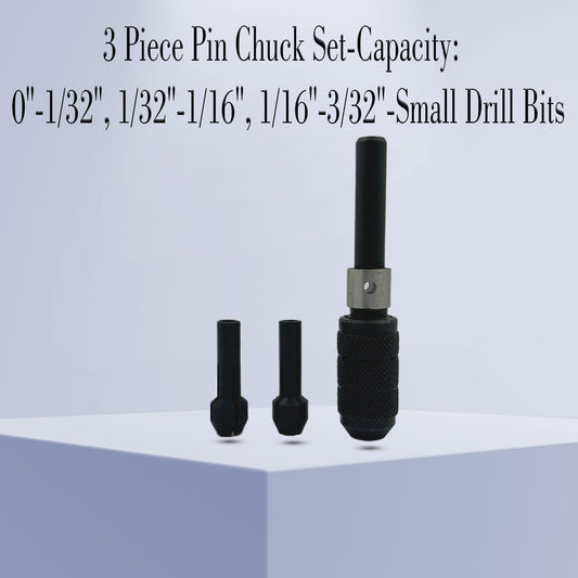 Set of 3 Pcs Pin Chuck Collet Vice-Capacity Small Drill Bits Jewelry Tools