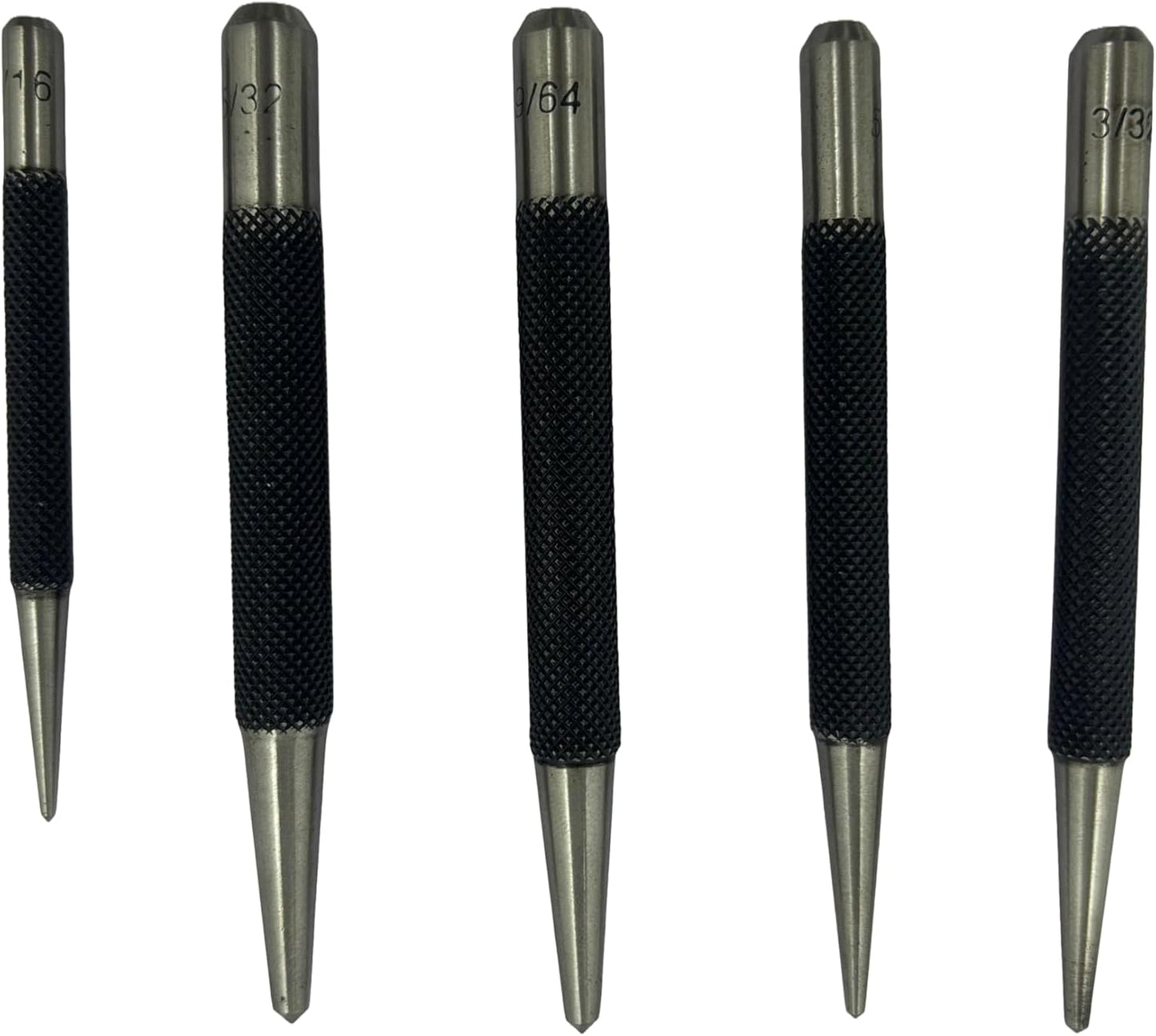 Set of 5 Round Head Center Punches for Metal and Woodworking – High-Quality Hand Tools