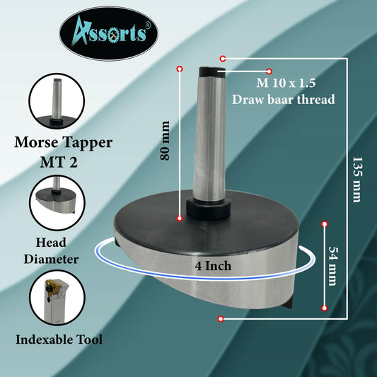 Large head size 4" Inch/ 100 mm diameter Fly cutter with Carbide Indexable tip facing tool
