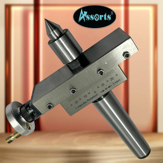 Assorts' Taper Turning Attachment with Live Revolving Center For Turning Tapers on Lathe Machine II Supplied in Plastic Suitcase II Check Working Video in Description (Morse Taper 3MT)