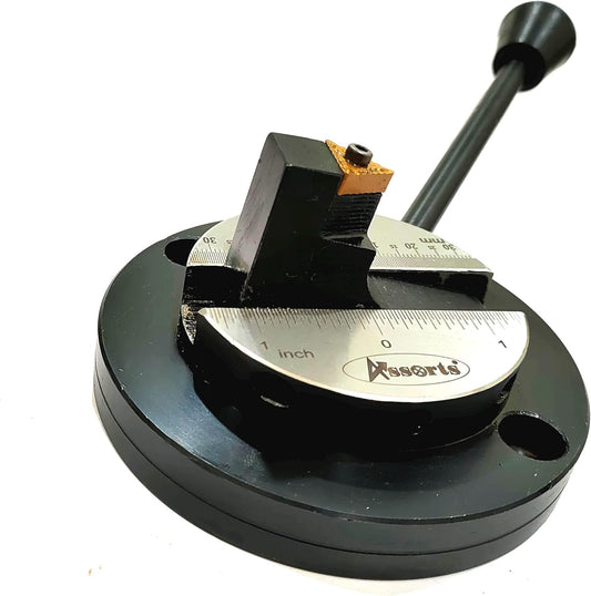 ASSORTS Lathe Ball Turning Attachment – Round Base with Size Scale – Single Bit – Convex & Concave Metal Sphere Radius Turning Fits Myford & Similar Lathes