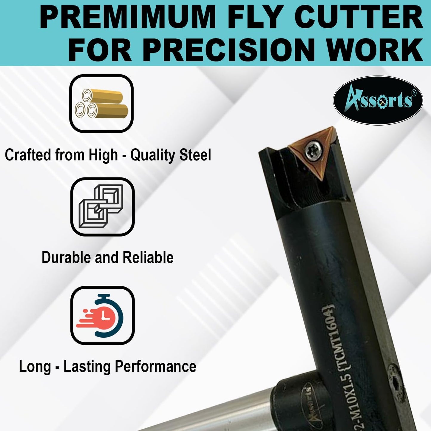 Assorts 6″ Balanced Fly Cutter Indexable Face Milling Cutter with MT2 Shank (M10 × 1.5 Drawbar), Single TCMT1604 Insert, Torx Screw & Star Key Included