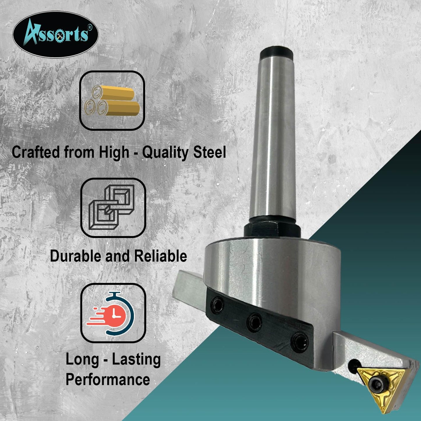 2" Inch (50 mm) Fly Cutter for Milling & Lathe Machines with Replaceable Carbide Insert – 3MT Shank (M12 x 1.75 mm)