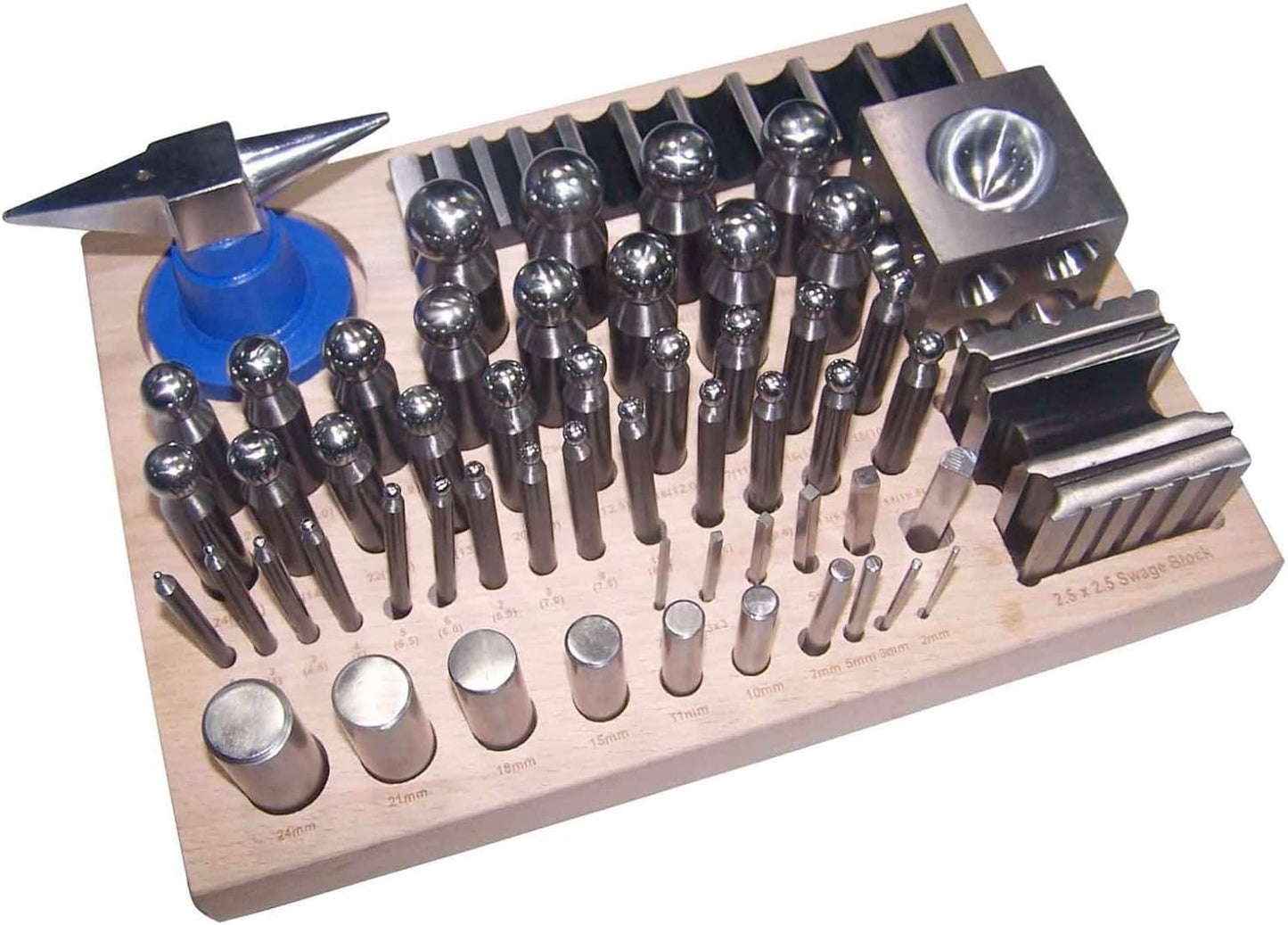 Assorts 56pc Jumbo Doming Block Swage Punch Set made of Steel Dapping Die Jewellers Tool