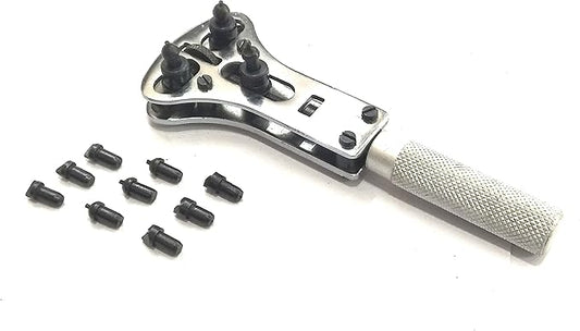 Watch CASE Opener- JAXA Style Battery Replacement Wrench Back-CASE Remover with 4 Sets of Interchangeable Chuck PIN Large Waterproof Watch CASE Opener