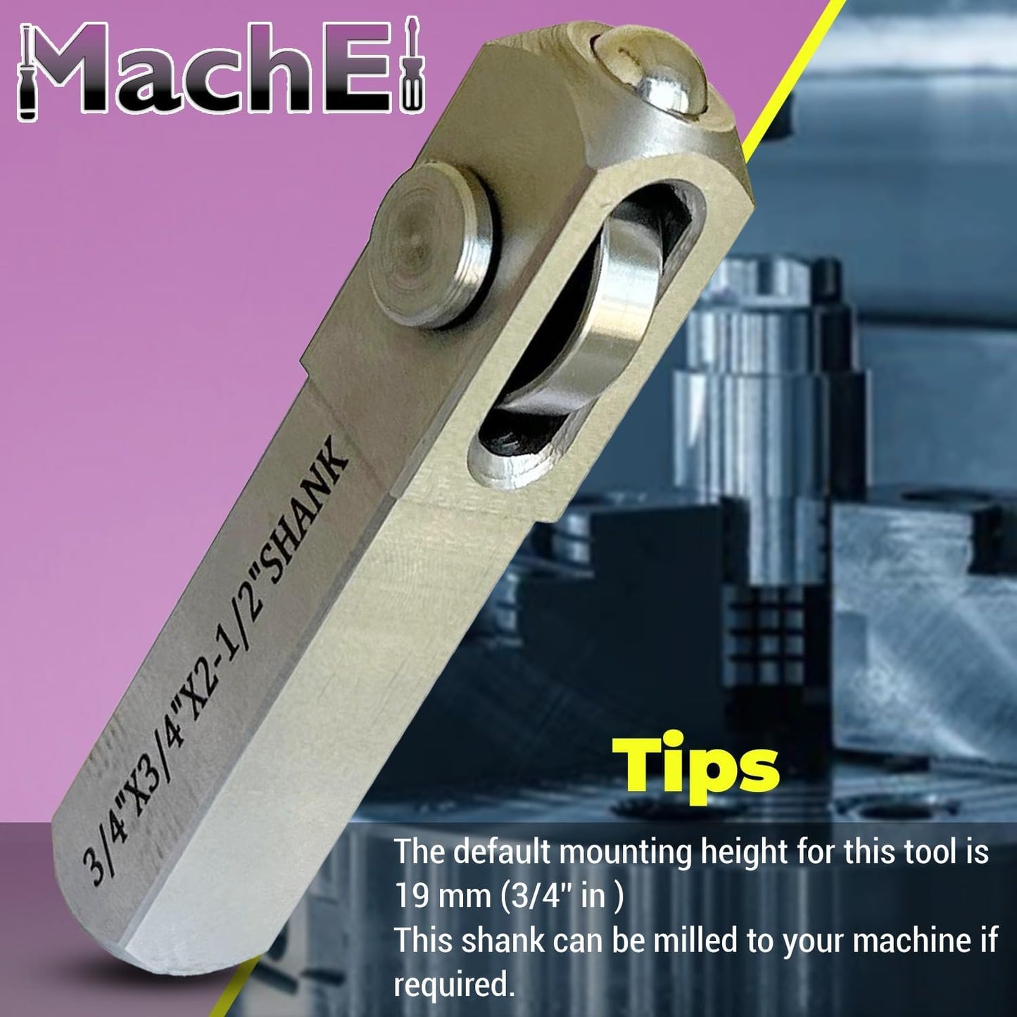 MachEl Mini Lathe Burnishing Tool – Precision Series, Enclosed Roller Burnishing Tool for High-Accuracy Finishing, 3/4'' X 3/4''X 2-1/2'' Shank Compatible with CNC & Manual Lathes, HRC 18-68