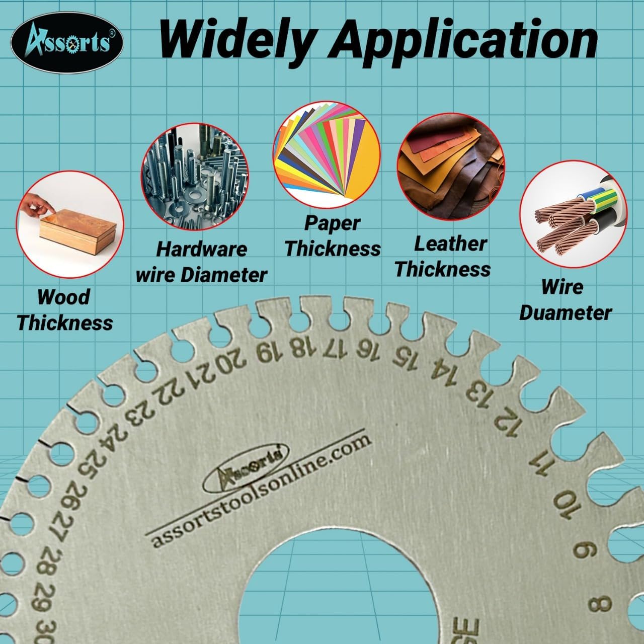 Stainless Steel Wire Gauge Measures Standard and Metric (Round)