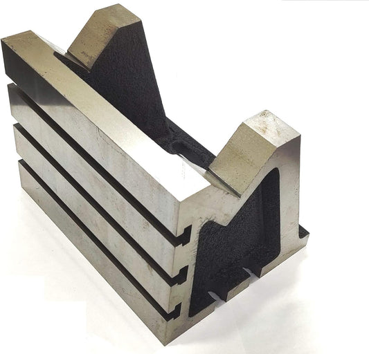 Assorts Caste Iron Vee Angle Plates-stress Relieved - Work-holding Clamping Milling Engineering Machine Tools-heavy Duty 6" X 6" X 8" (150 X 150 X 200) mm (T-slotted)