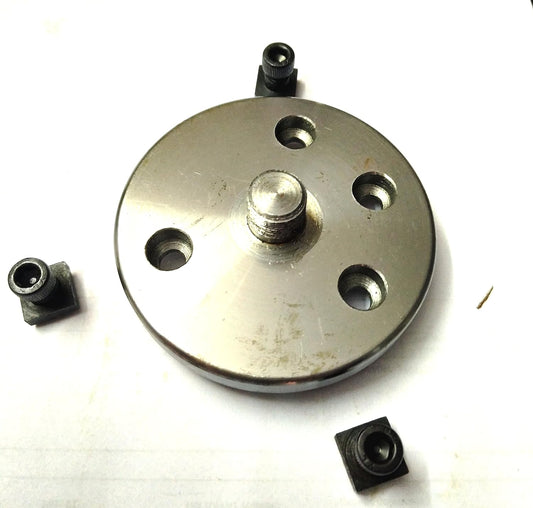 Precision Horizontal Vertical Milling Indexing 4"/ 100 Rotary Table, M6 Clamp Kit With Suitable Tailstock & Small Chuck & Fixing T Nut Bolts (With 65 MM 3 Jaw Self Centering Chuck)