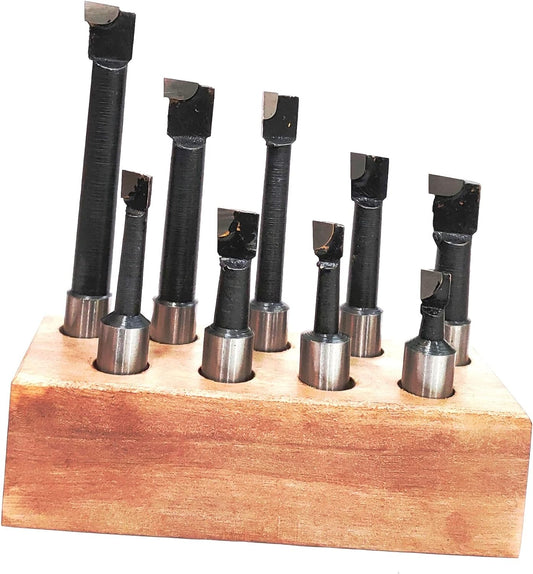 Assorts' Quality Boring Head 2" Inches for Milling & Lathe Machine (ONLY 9 PCS CARBIDE SET (NO BORING HEAD))