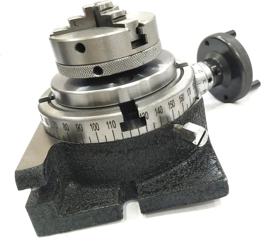 QUALITY PRECISION HORIZONTAL VERTICAL MILLING INDEXING 4"/ 100 ROTARY TABLE WITH SUITABLE TAILSTOCK & SMALL CHUCK & FIXING T NUT BOLTS