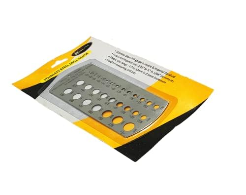 DIY Hand Tool Drill Gauge – Stainless Steel, Measures 1/16" to 1/2" in 64ths – Imperial Standard