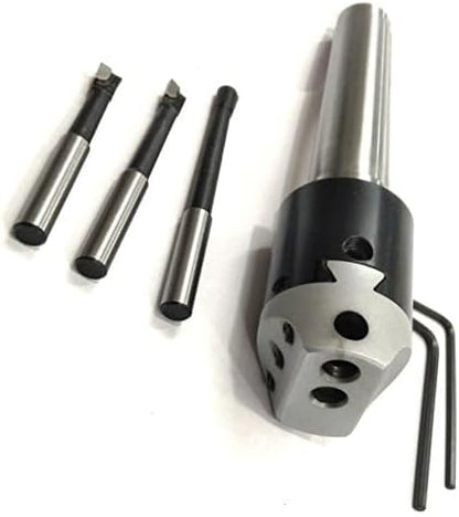 Quality precision boring head diameter 1.5" inches with carbide tools// 1 DIV: 0.001 THOU (2MT SHANK (BSW 3/8" X 16 TPI DRAWBAR))