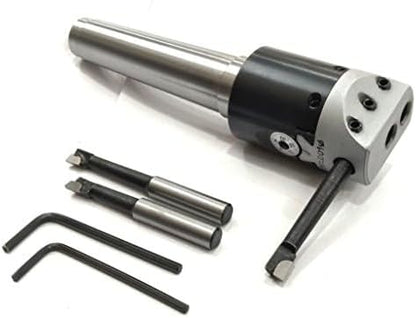 Quality precision boring head diameter 1.5" inches with carbide tools// 1 DIV: 0.001 THOU (2MT SHANK (BSW 3/8" X 16 TPI DRAWBAR))
