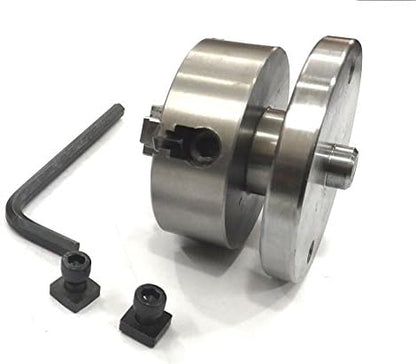 3" Inches/ 80 Mm Rotary Table & Small Chucks With Back Plate +fixing T Nuts Bolts + Suitable Tailstock (With 70 MM 4 Jaw Independent Chuck)