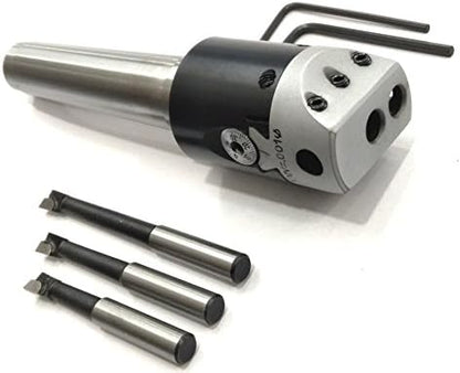 QUALITY PRECISION BORING HEAD DIAMETER 1.5" INCHES WITH CARBIDE TOOLS// 1 DIV: 0.001 THOU (3MT SHANK (M12 X 1.75 DRAWBAR))