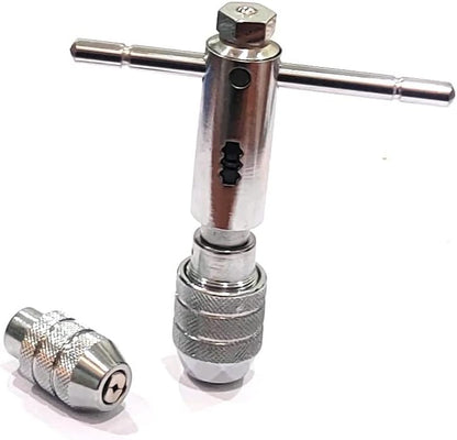 ASSORTS Hand tap wrench II Ratchet Style II Interchangeable heads II Capacities 1/8" to 1/4" (M3 to M6) & 1/4" to 1/2" (M6 to M12)