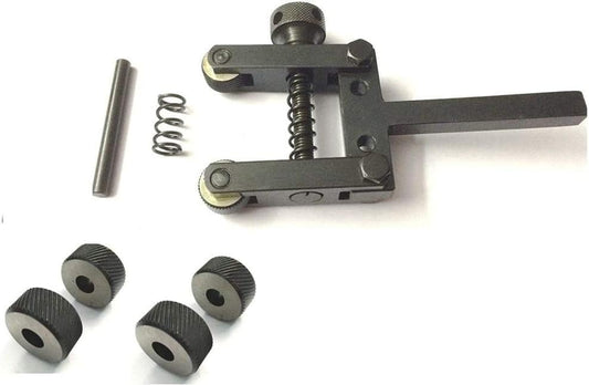 Assorts Spring Loaded Clamp Type Knurling Tool 2" Capacity for Lathes with 4 Spare Knurls – Adjustable Knurling Holder for Metal Turning, 3/8" Shank
