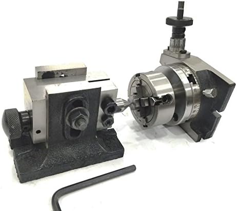 3" Inches/ 80 Mm Rotary Table & Small Chucks With Back Plate +fixing T Nuts Bolts + Suitable Tailstock (With 70 MM 4 Jaw Independent Chuck)