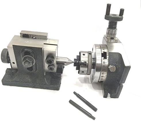 3" INCHES/ 80 MM ROTARY TABLE & SMALL CHUCKS WITH BACK PLATE +FIXING T NUTS BOLTS + SUITABLE TAILSTOCK