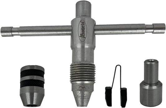 ASSORTS Precision Guiding Tap Wrench with Detachable Spinning Cap - Tool Steel, 1/2" Capacity