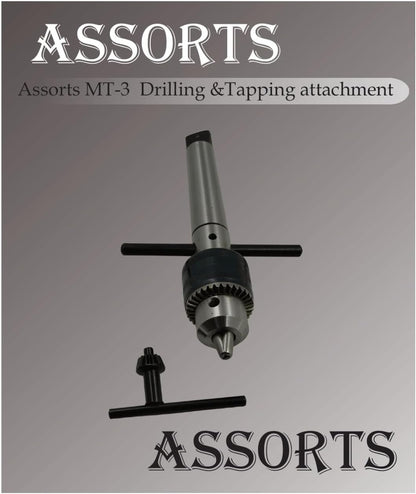 ASSORTS Easy Tapping Attachment With Drill Chuck For Lathe Machine-tapping, drilling, and Reaming Engineering Machine Tools (3MT)