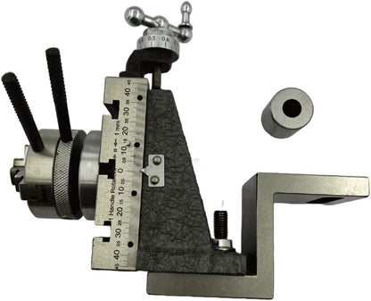 Assorts New Mini Fixed Vertical Slide (90mm x 50mm) with 3-Slots and Precision Side Scale, Z-Angle Plate, and 50mm 3-Jaw Self-Centering Chuck with Back Plate - for Mini Lathe Metalworking Projects