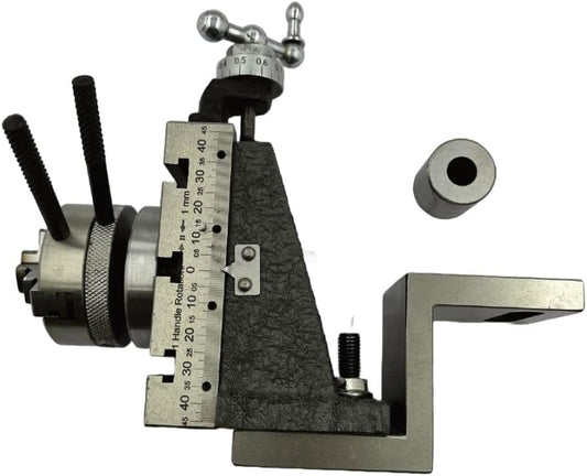Assorts New Mini Fixed Vertical Slide (90mm x 50mm) with 3-Slots and Precision Side Scale, Z-Angle Plate, and 50mm 3-Jaw Self-Centering Chuck with Back Plate - for Mini Lathe Metalworking Projects