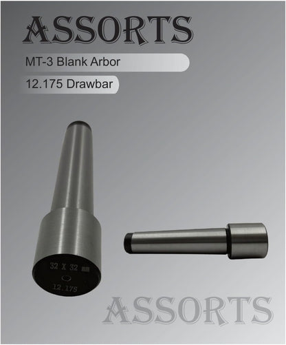 ASSORTS MT-3 BLANK ARBOR DRAWBAR SIZE 12.175 THREAD AND STUB SIZE IS 32X32mm