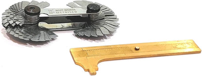 Combo of Thread Pitch Gauge & 4" (100 mm) Brass Vernier Gauge measuring tools