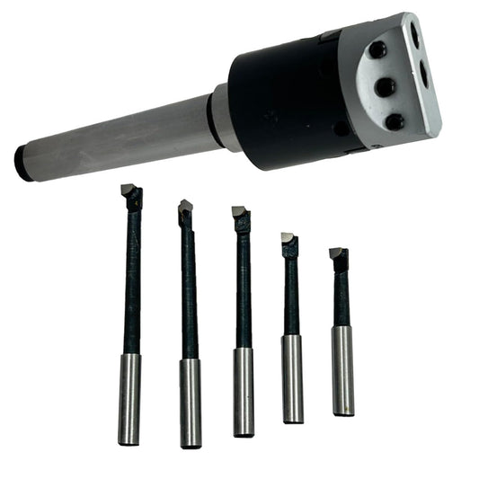 New Precision 1.5" Boring Head-MT2 Shank (M10 x 1.5 Drawbar)+Carbide Tools