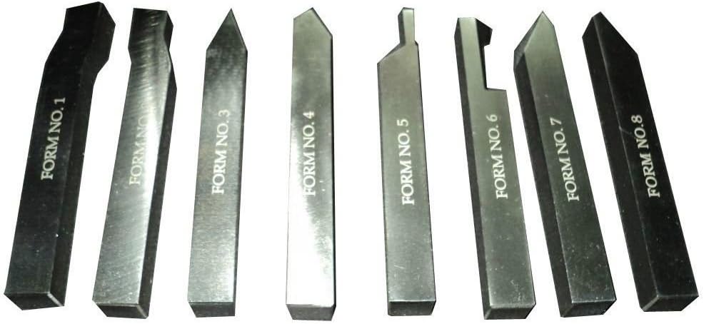 HSS Lathe Form Tools Set 8 mm Square Shank-Metalworking, Grooving, Cutting, Parting,Turning, Threading, Engineering Tools