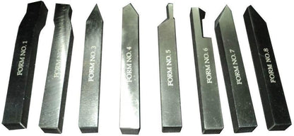 HSS Lathe Form Tools Set 8 mm Square Shank-Metalworking, Grooving, Cutting, Parting,Turning, Threading, Engineering Tools