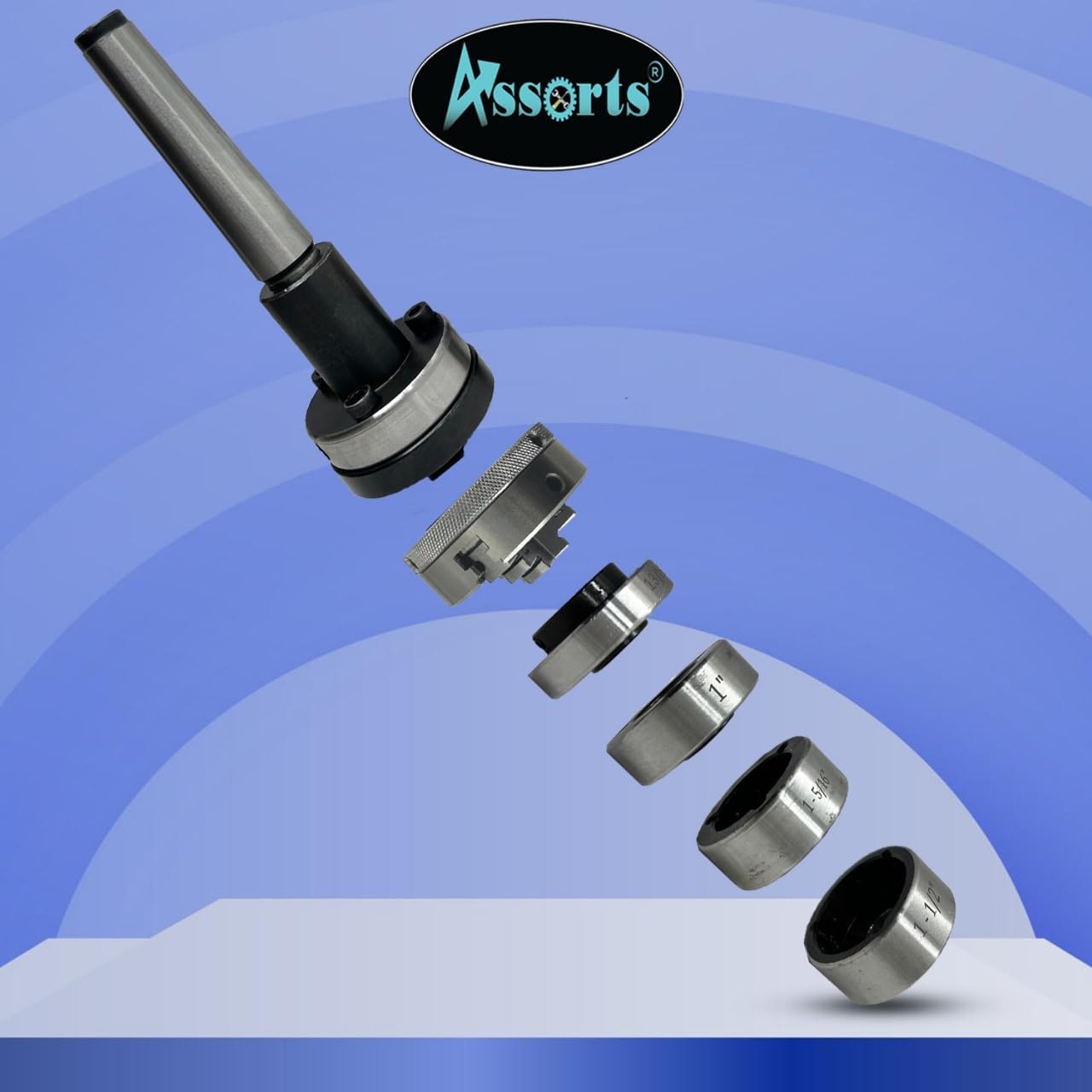 Lathe Tailstock Die Holder 2MT Shank- Tapping Threading Reaming Drilling+ 65 mm 3 jaw Self-Centering Chuck