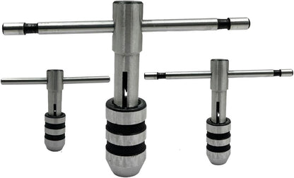 ASSORTS T-Handle Tap Wrench Set – 3 Pcs | Solid Collet Jaws for Precision Tapping & Reaming