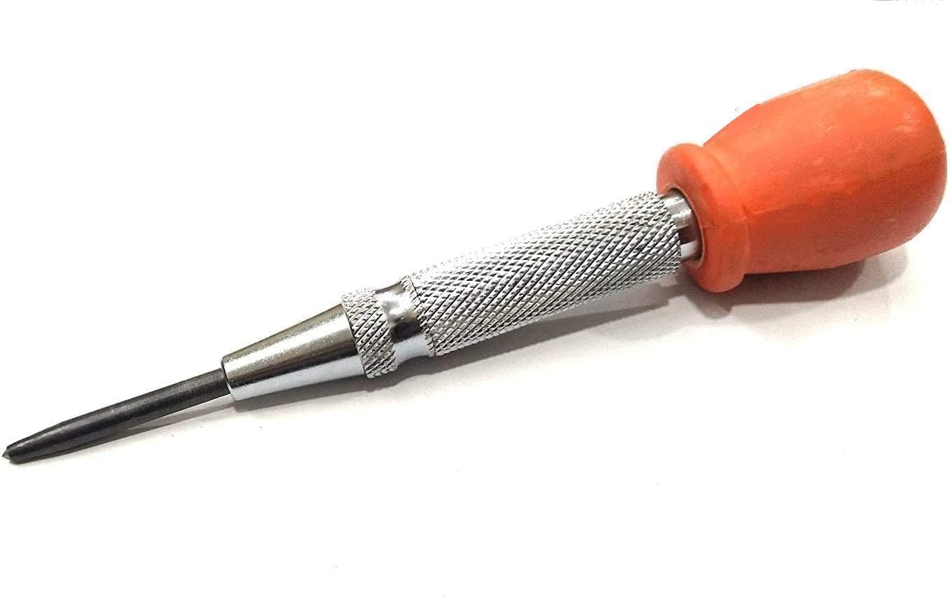 Easy Grip Automatic Center Centre Hole Punch Tool- Adjustable Punch Force- DIY Hand Engineering Tool