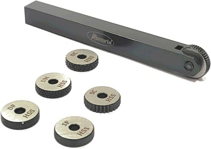 ASSORTS Set of Both Single Wheel Knurling Tool Holder with 5 HSS Knurls | Diamond & Straight Knurl Wheels | Lathe Knurl Tool for Metalworking